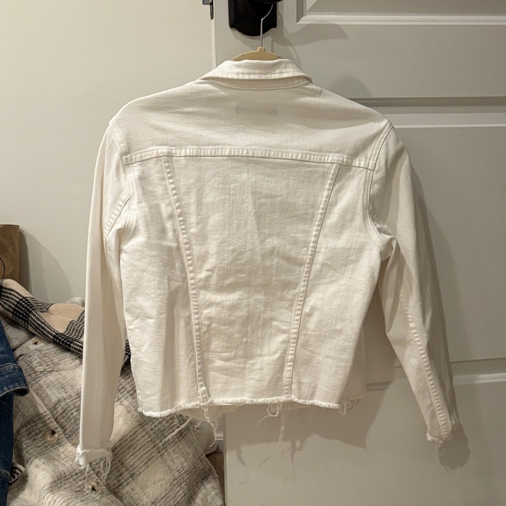 L'AGENCE  Frayed Hem Denim Jacket - Picture 3 of 3